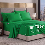 Extra deep Pocket 3 Line Embroidery, 6-Piece Sheet Set