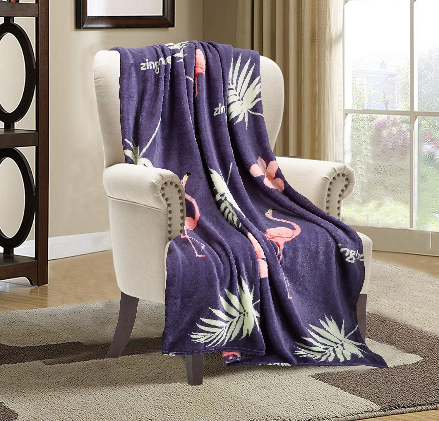 Summer Theme Pattern Flannel Fleece Throw Blanket, 50 x 60 inches