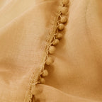 Set of 2 Pom Pom Tasseled Sheer Curtain - Rod Pocket