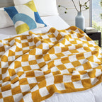 50" x 70"  Ultra Soft Checkered Knitted Throw Blanket