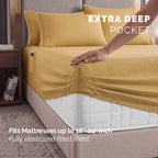 Extra deep Pocket 3 Line Embroidery, 6-Piece Sheet Set