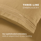Extra deep Pocket 3 Line Embroidery, 6-Piece Sheet Set