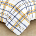 8-Piece Lodge Plaid and Patch Reversible Comforter Set - Includes 4-Piece Sheet Set with Double Sided Storage Pockets