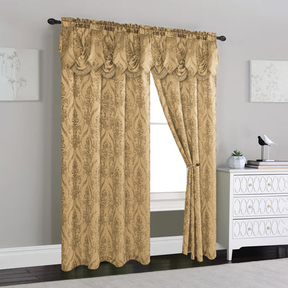 Elegant Comfort Set of 2 Penelope Jacquard Look Curtain Panels - 54" W x 84" L