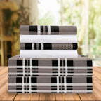 6-Piece Plaid Pattern Bed Sheet Set - Soft as a Hotel Premium Quality