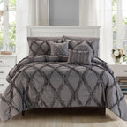10-Piece Infinity Design Comforter Set - Includes 4-Piece Sheet Set with Double Sided Storage Pockets