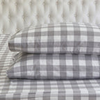 Buffalo Checkered Pattern - 100% Turkish Cotton Flannel, 4-Piece Flannel Sheet Set