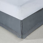 1-Piece Lace Fringe Bed Skirt - 15 inch Drop - Elevate your Bed