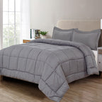 3-Piece Box Stitched Comforter & Shams - Duvet Insert with 4 Corner Tabs