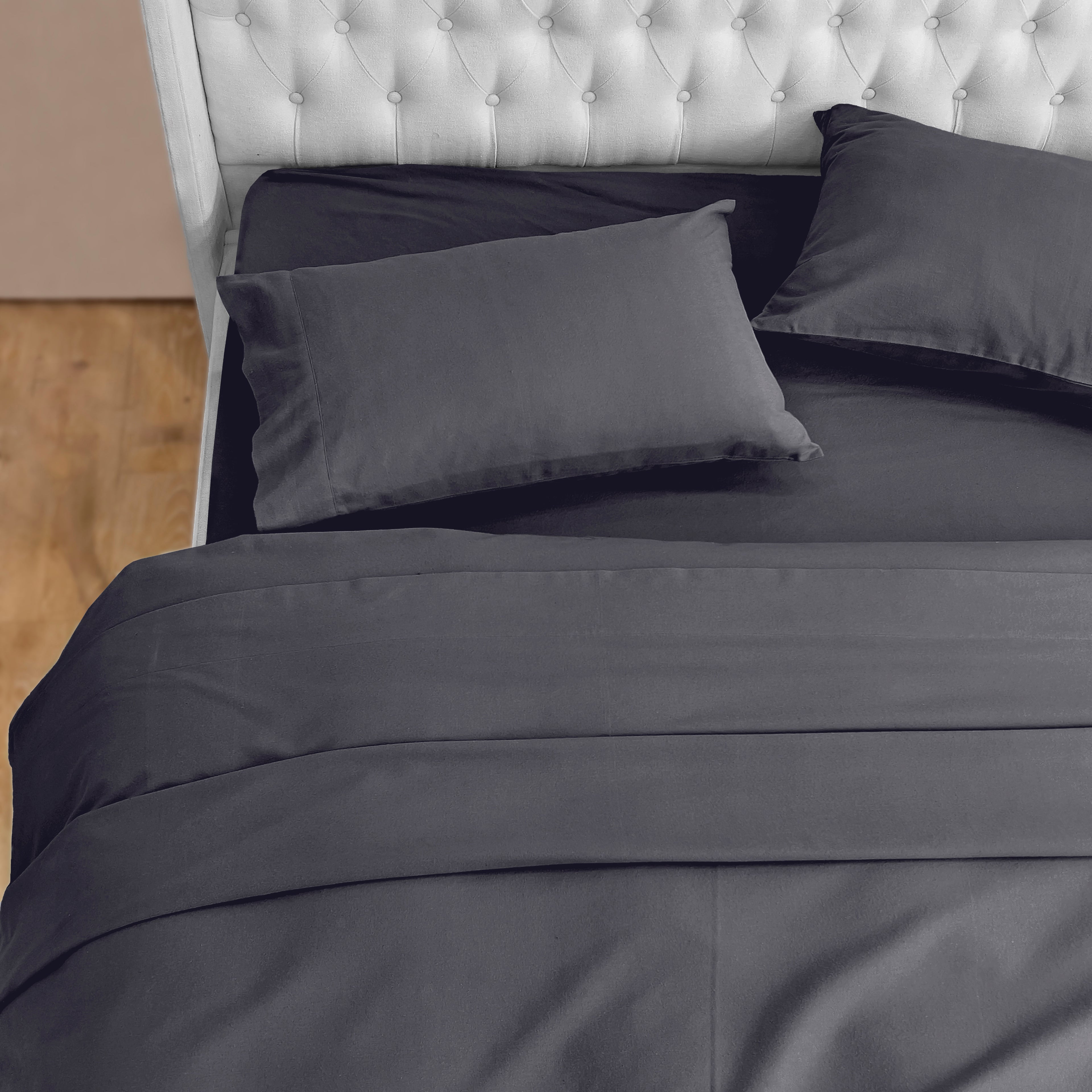 4-Piece Cotton Flannel Sheet Set - 100% Turkish Cotton