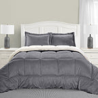 3-Piece Micro-Suede Reversible Sherpa - Solid Color Design Comforter Set