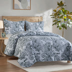 3-Piece Paisley Quilted Reversible Bedspread Coverlet Set