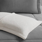 3-Piece Micro-Suede Reversible Sherpa - Solid Color Design Comforter Set