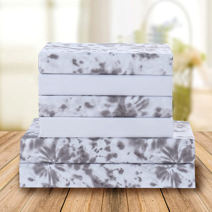 Elegant Comfort 6-Piece Colorful Tie Dye Pattern Sheet Set - Soft as a Hotel Premium Quality Bedding