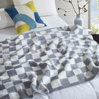 50" x 70"  Ultra Soft Checkered Knitted Throw Blanket