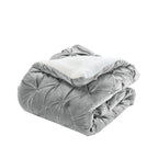 3-Piece Pinch Pleated Micro-Suede Reversible Sherpa - Comforter Set
