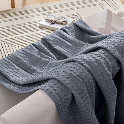 Elegant Comfort Cotton Waffle Blanket