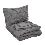 8-Piece Pintuck Pinch Pleated Comforter Set - Includes 4-Piece Sheet Set with Double Sided Storage Pockets