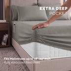 Extra deep 18-24 Inch Pocket 3 Line Embroidery, 6-Piece Sheet Set, Moody Shades