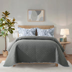 3-Piece Paisley Quilted Reversible Bedspread Coverlet Set