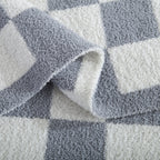 50" x 70"  Ultra Soft Checkered Knitted Throw Blanket