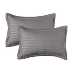 8-Piece Dobby Stripe Comforter Set - Includes 4-Piece Sheet Set with Double Sided Storage Pockets