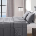 3-Piece Box Stitched Comforter & Shams - Duvet Insert with 4 Corner Tabs