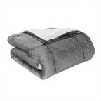 3-Piece Micro-Suede Reversible Sherpa - Solid Color Design Comforter Set