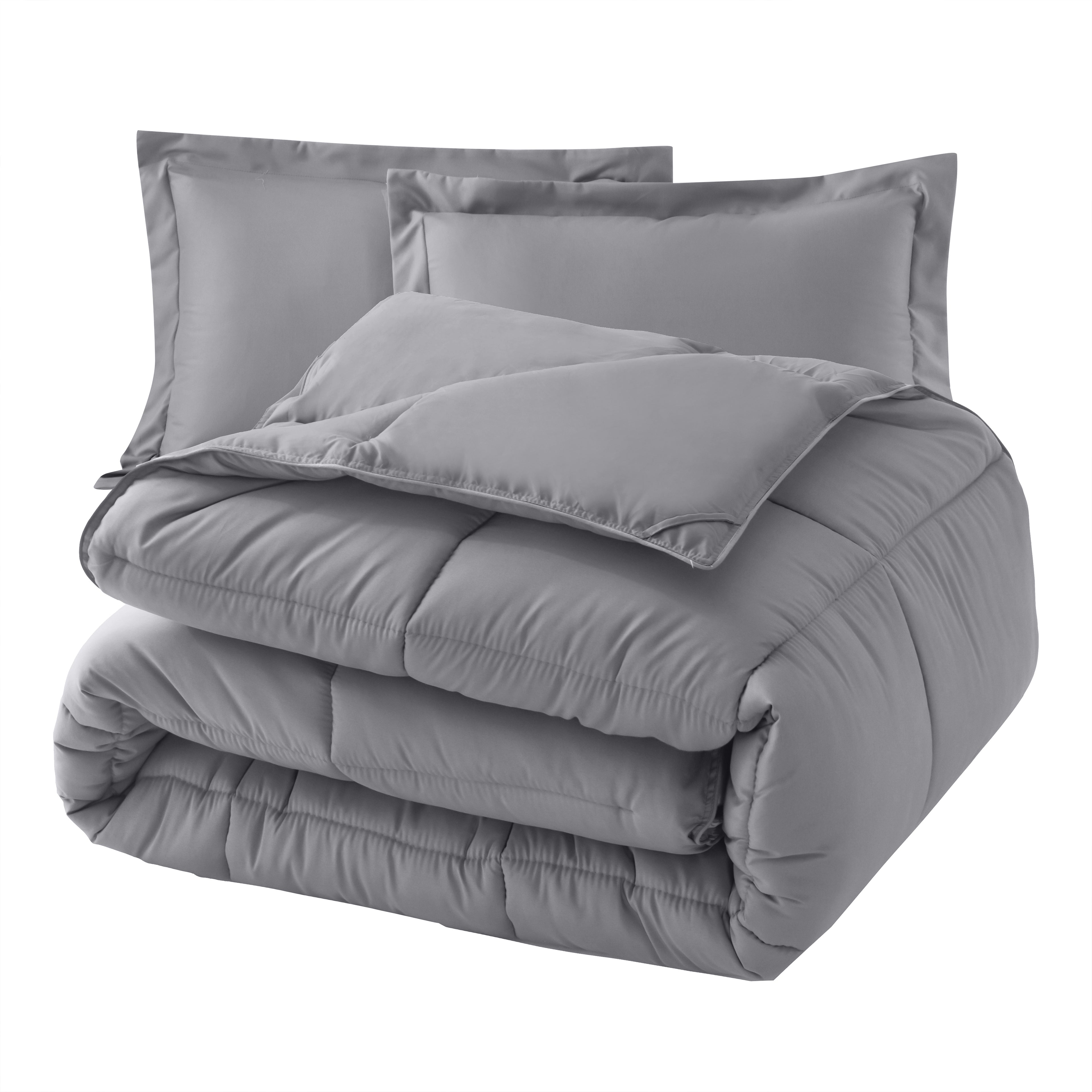 3-Piece Box Stitched Comforter & Shams - Duvet Insert with 4 Corner Tabs