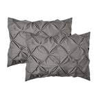 8-Piece Pintuck Pinch Pleated Comforter Set - Includes 4-Piece Sheet Set with Double Sided Storage Pockets