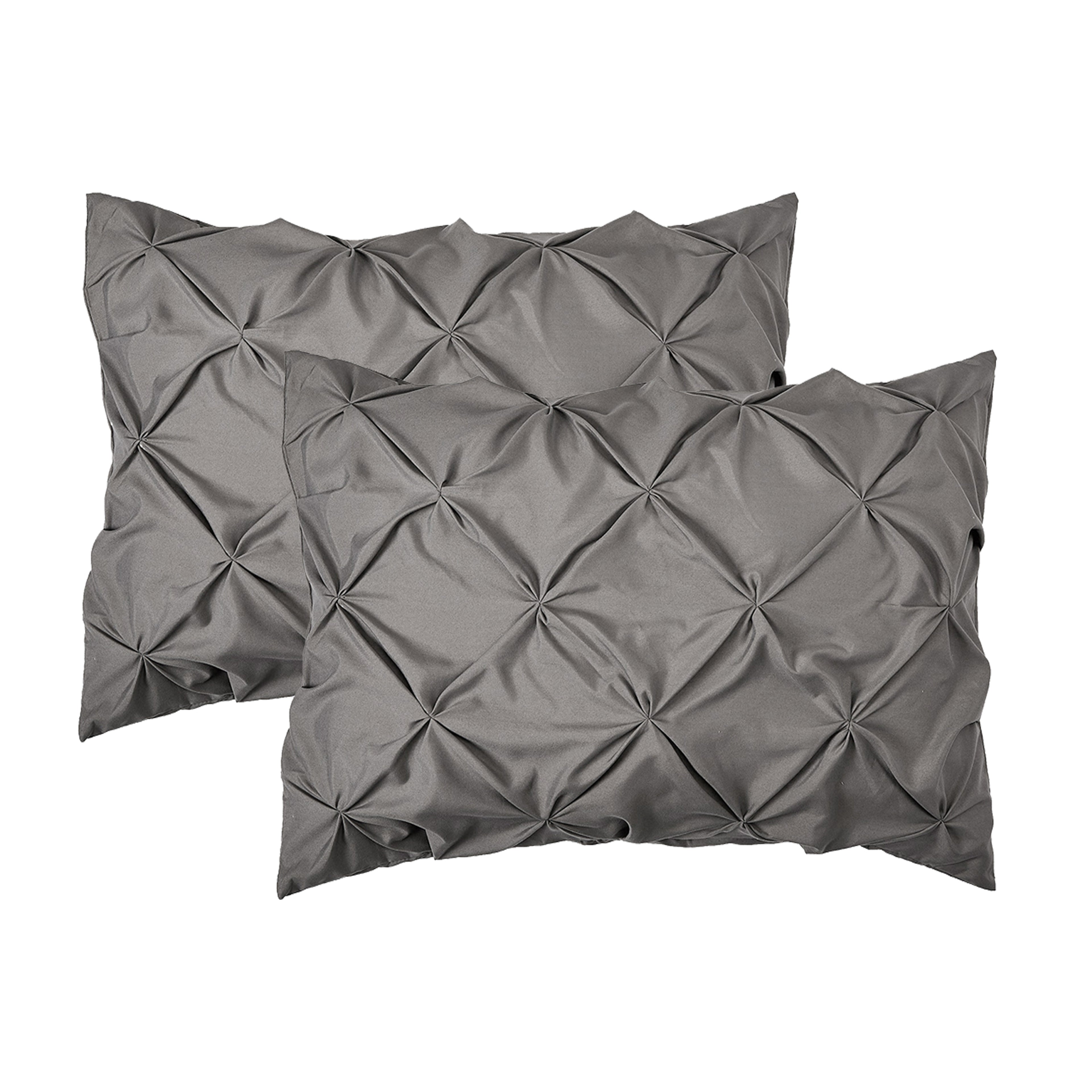 8-Piece Pintuck Pinch Pleated Comforter Set - Includes 4-Piece Sheet Set with Double Sided Storage Pockets