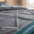8-Piece Pintuck Pinch Pleated Comforter Set - Includes 4-Piece Sheet Set with Double Sided Storage Pockets