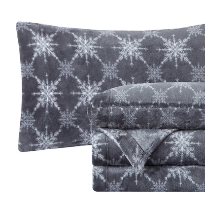 Elegant Comfort 4-Piece Holiday Christmas Velvet Plush Flannel Sheet Set