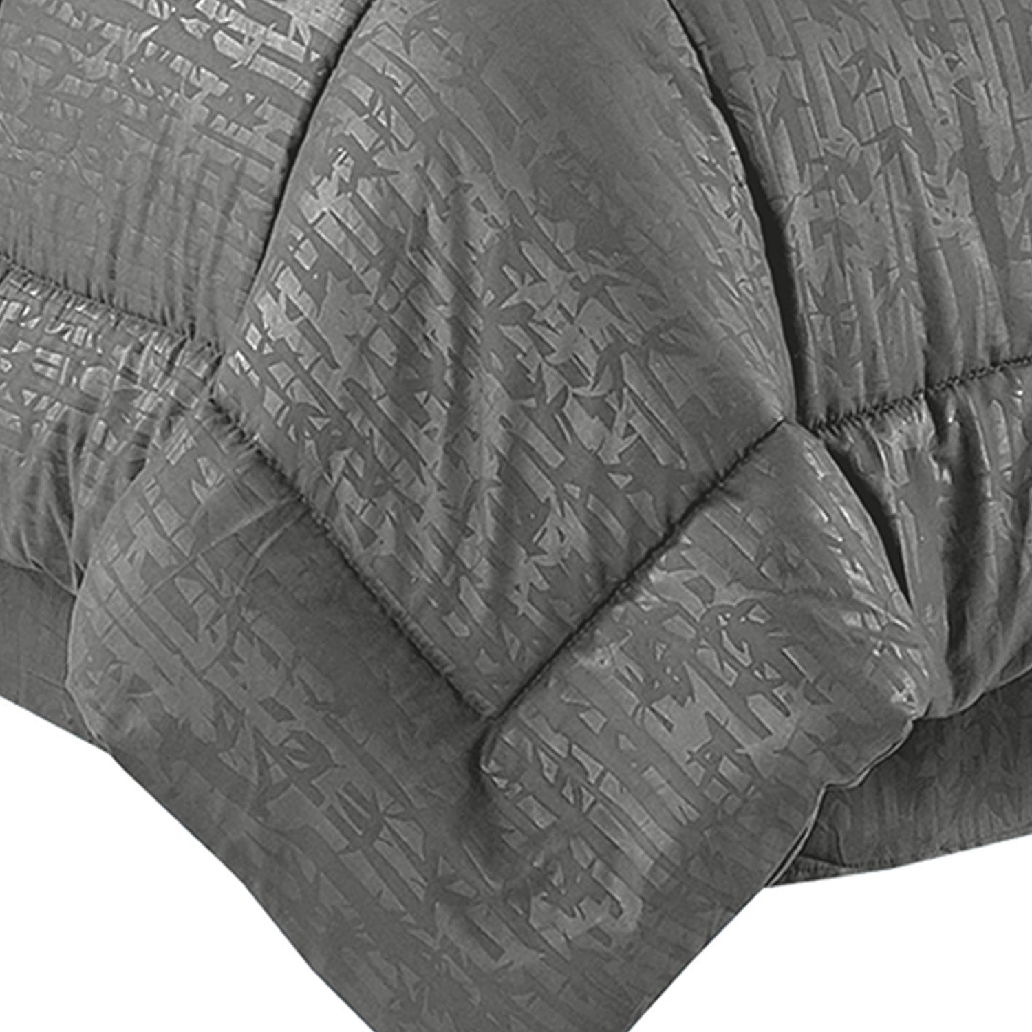 8-Piece Bamboo Floral Pattern Comforter Set- Includes 4-Piece Sheet Set with Double Sided Storage Pockets