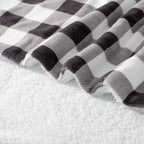 Buffalo Plaid Flannel Fleece Sherpa Throw Blanket