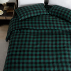 Buffalo Checkered Pattern - 100% Turkish Cotton Flannel, 4-Piece Flannel Sheet Set