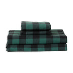 Buffalo Checkered Pattern - 100% Turkish Cotton Flannel, 4-Piece Flannel Sheet Set