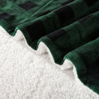 Buffalo Plaid Flannel Fleece Sherpa Throw Blanket