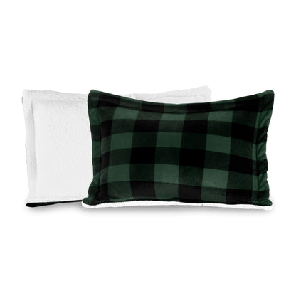 Elegant Comfort 3-Piece Buffalo Micro-Suede Reversible Sherpa - Lodge-Plaid Pattern Comforter Set