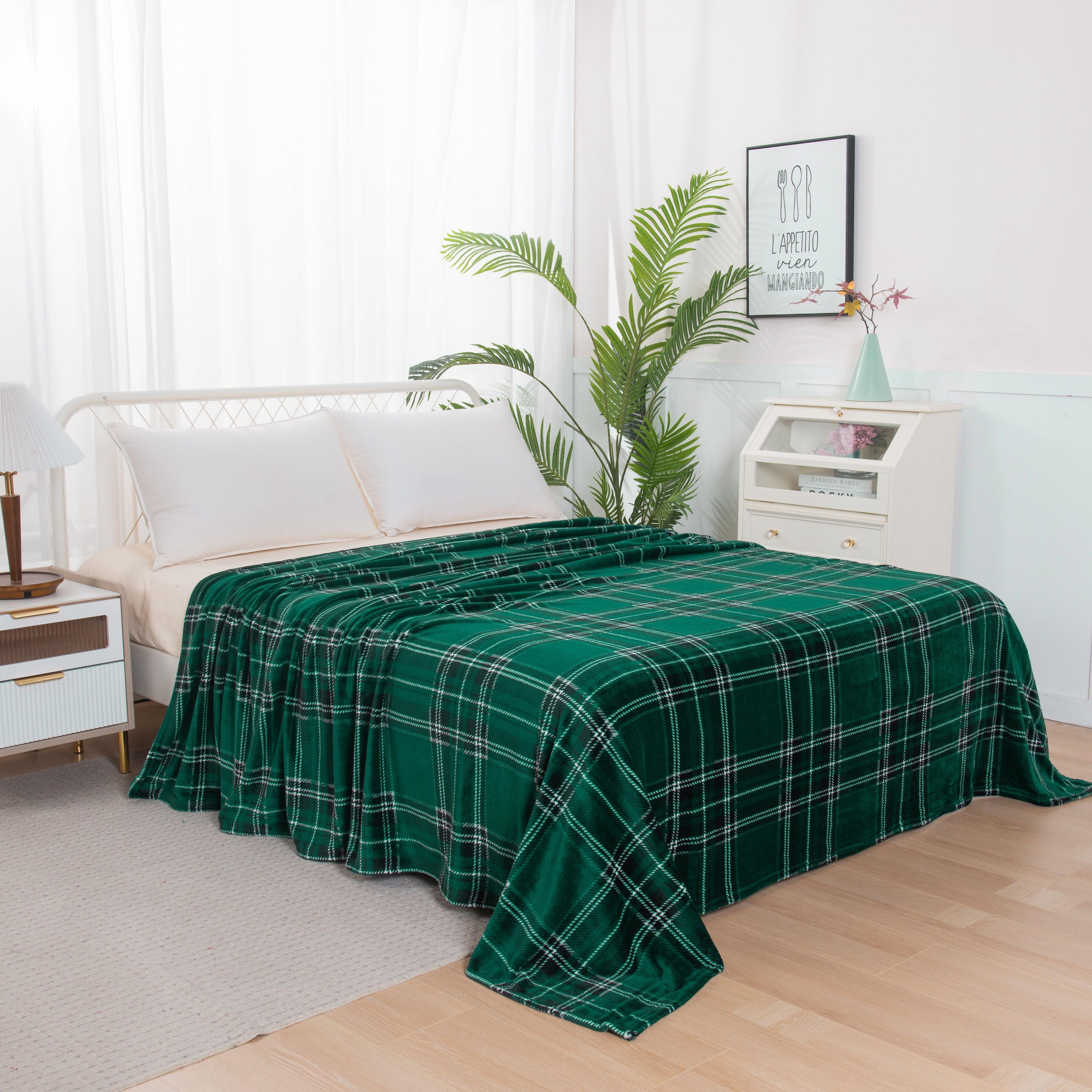 Plaid Printed Velvet Plush Fleece Blanket Plaid Design