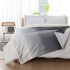 Ombre Printed - Sherpa Backed Plush Throw Blankets - 50 x 60 inches