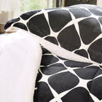 3-Piece Micro-Suede Reversible Sherpa - Bloomingdale Pattern Comforter Set