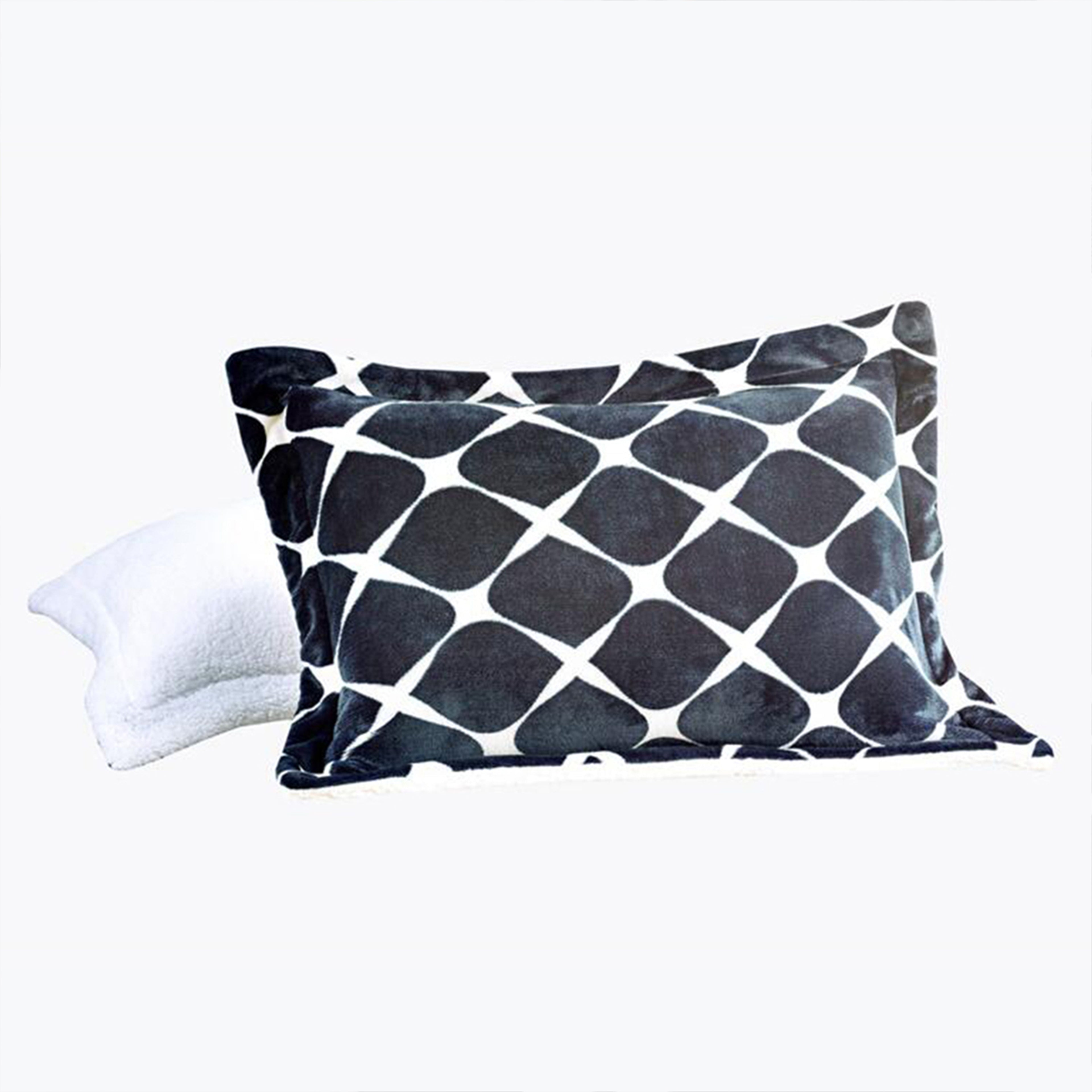 3-Piece Micro-Suede Reversible Sherpa - Bloomingdale Pattern Comforter Set