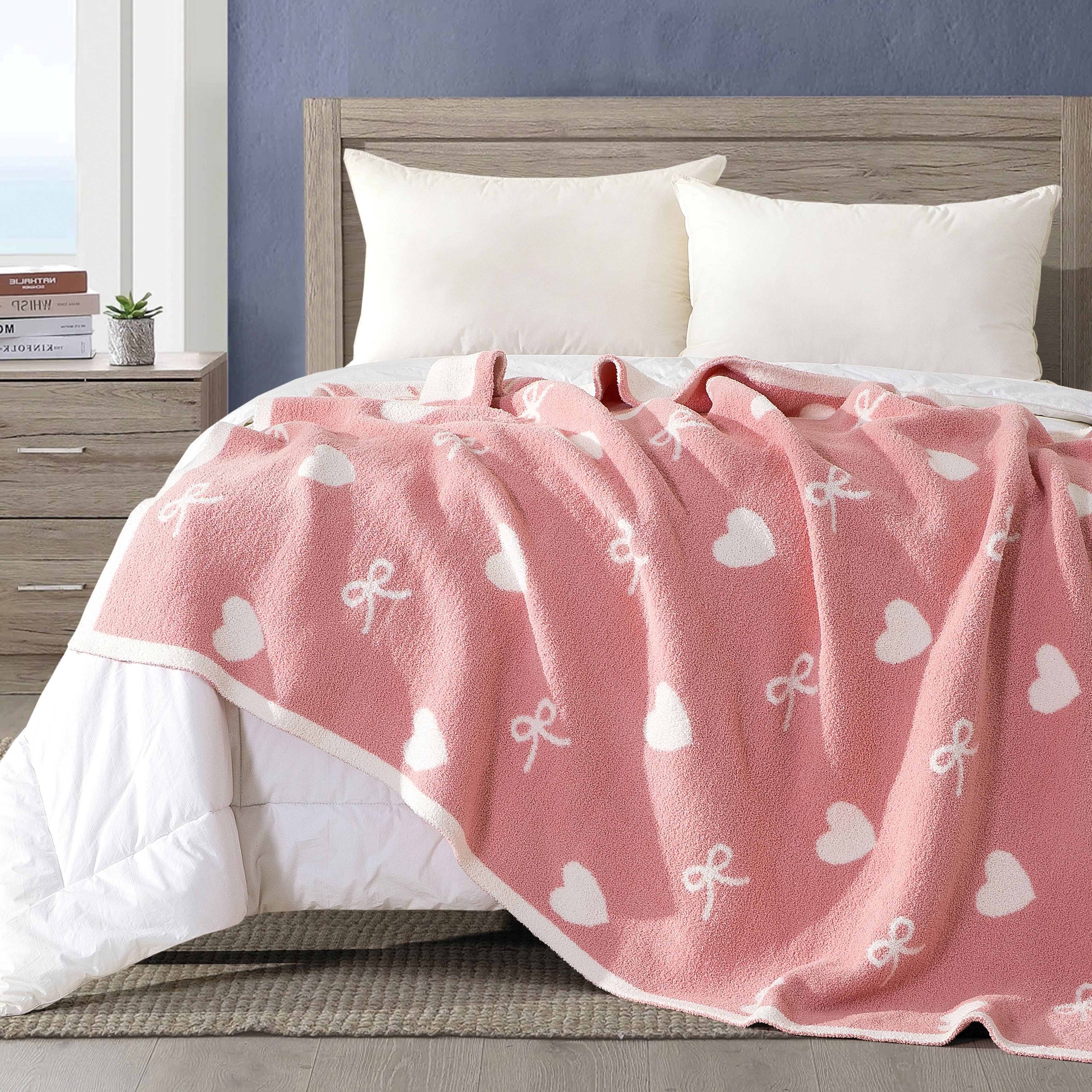 50" x 70"  Ultra Soft Checkered Knitted Throw Blanket