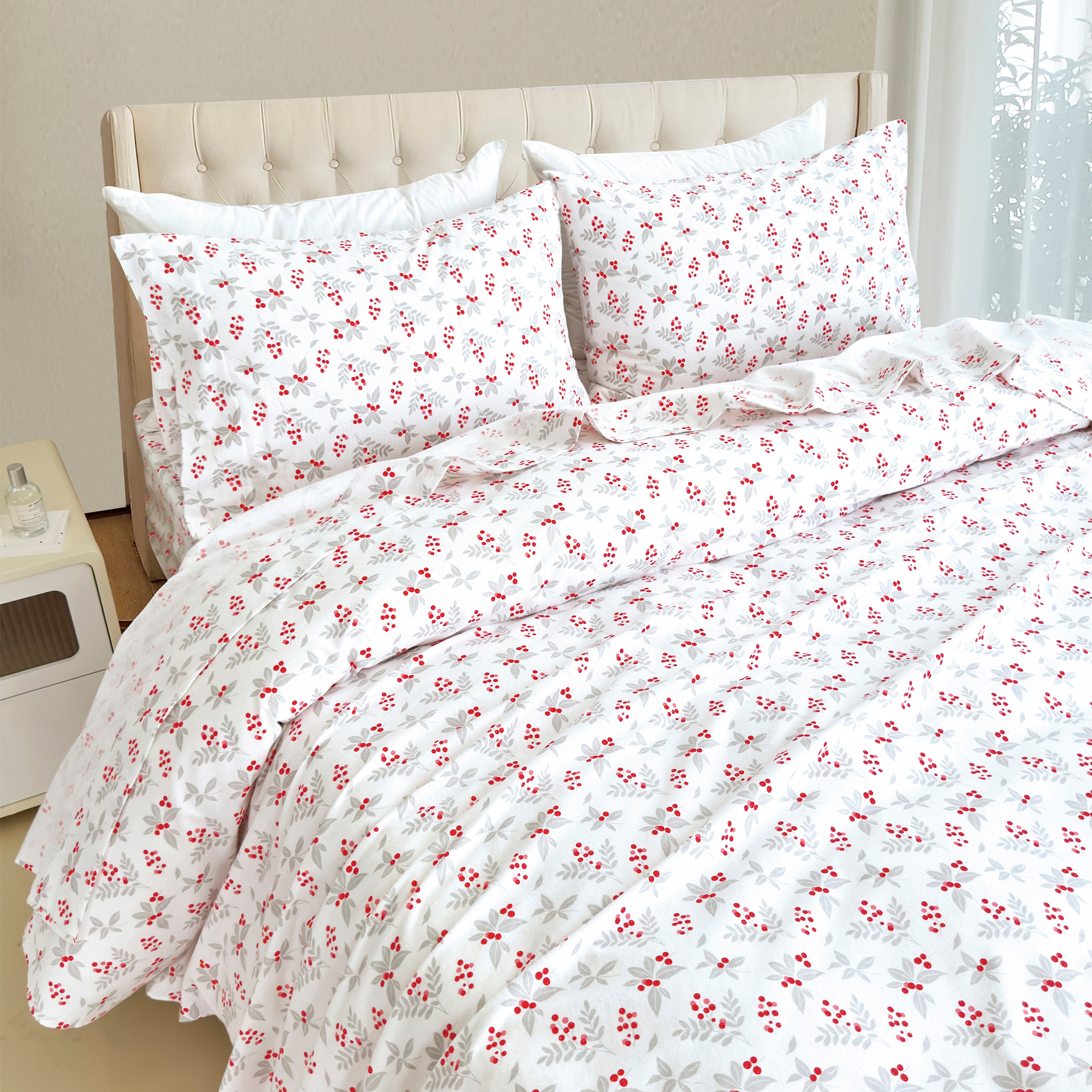 4-Piece Holiday Cotton Flannel Sheet Set - 100% Turkish Cotton