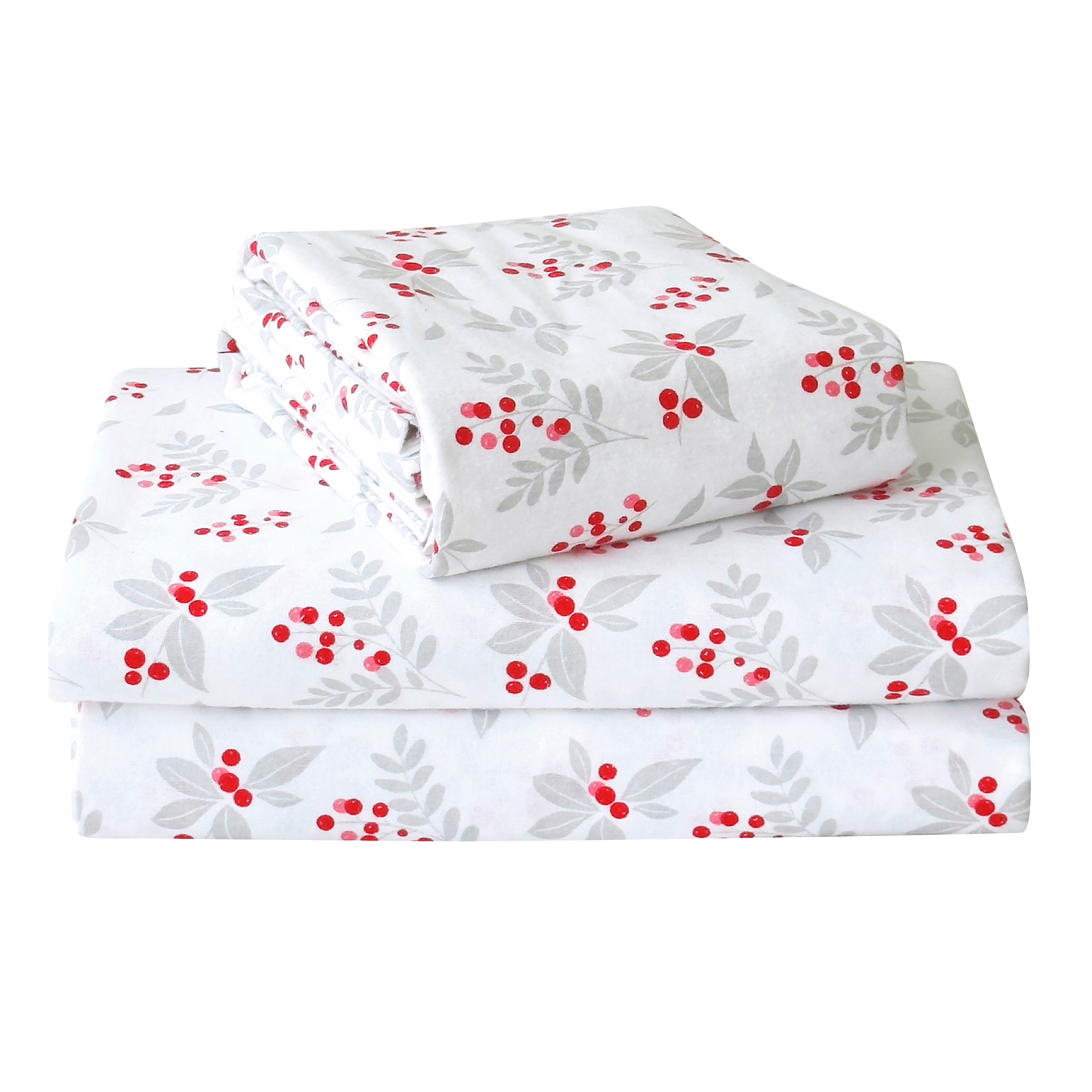 4-Piece Holiday Cotton Flannel Sheet Set - 100% Turkish Cotton