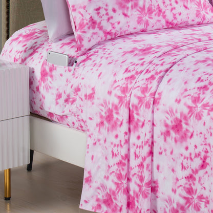 Elegant Comfort 6-Piece Colorful Tie Dye Pattern Sheet Set - Soft as a Hotel Premium Quality Bedding