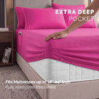 Extra deep Pocket 3 Line Embroidery, 6-Piece Sheet Set