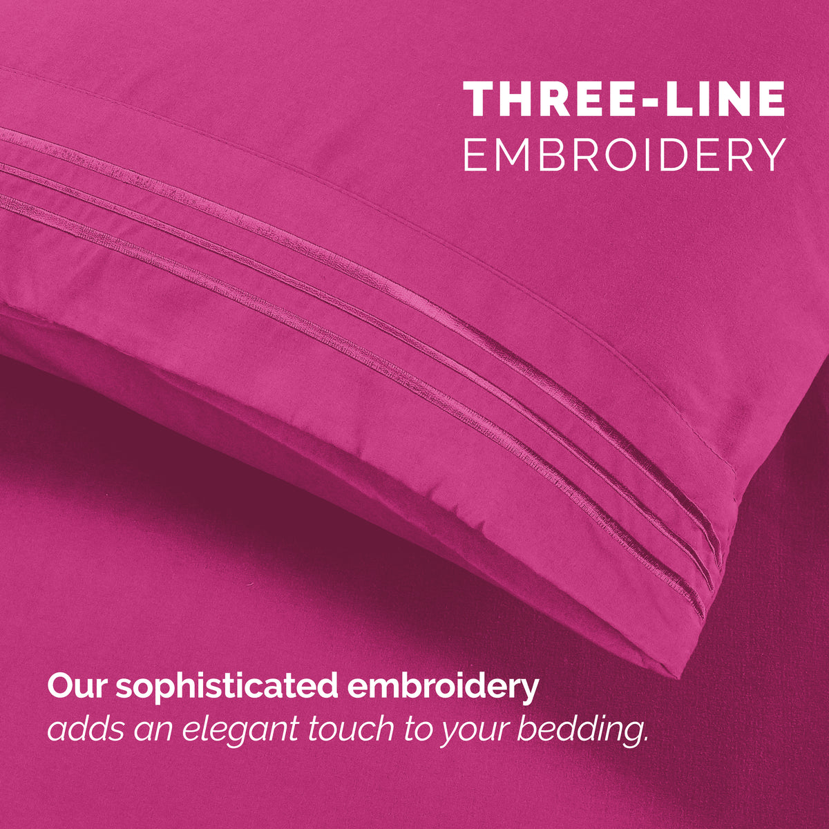 Extra deep Pocket 3 Line Embroidery, 6-Piece Sheet Set