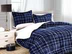 3-Piece Plaid Micro-Suede Reversible Sherpa - Comforter Set